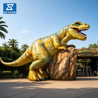 Model Dinosaurus Tiup Raksasa, Tyrannosaurus Rex Tiup, Cocok untuk Dekorasi Iklan Bertema Jurassic
