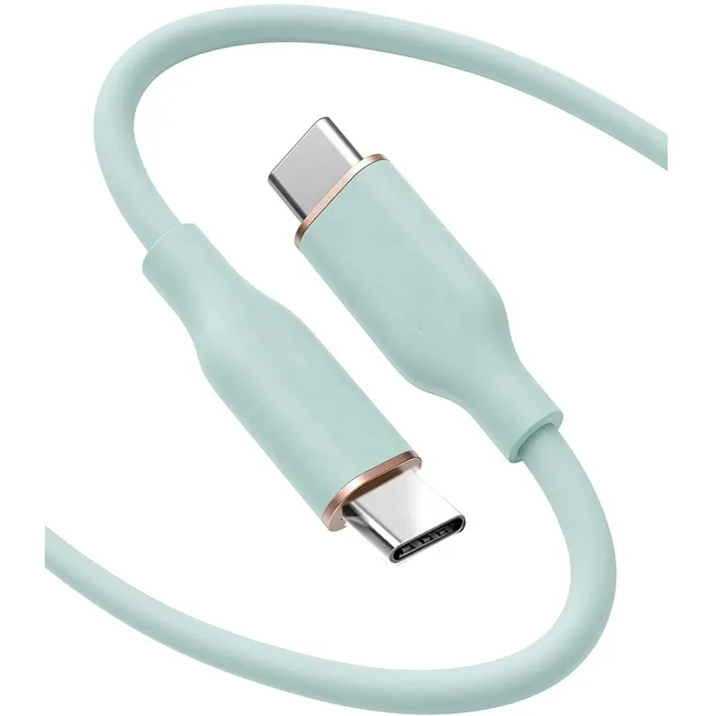 Artículos de tendencia de Amazon, Macaron de silicona suave, PD, 27W, 20W, 60W, USB C a Usb C, Cable de carga rápida para iPhone y Samsung