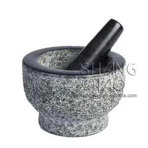 Stone Cookware 6-Inch Granite Mortar and Pestle with 2 Cup Capacity