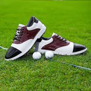 Chaussures de golf pour hommes en PU noir et blanc, doublure en mesh, semelle extérieure en caoutchouc, semelle intermédiaire en EVA, baskets décontractées de printemps - Product Image 5