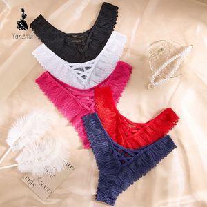 YZ 2026 Bragas de Encaje para Mujer, Sexy, con Espalda en V, Tanga de Talle Bajo, Diseño Hueco, Cheeky, Tangas, Bragas de Encaje - Product Image 4