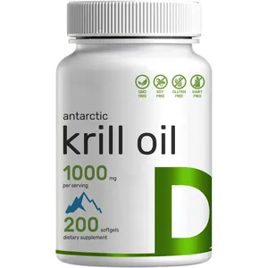 2022 Supplément d'huile de krill antarctique OEM 1000mg, haute puissance, sans mercure, riche en Omega-3s, EPA, DHA, phospholipides pour le coeur