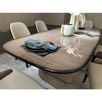 Ensemble de salle à manger rectangulaire de style italien KMJ, table et chaises de luxe léger
