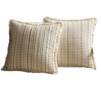 Housse de coussin rectangulaire en polyester à pois et franges, style luxe léger, haut de gamme, pour dossier de canapé, transfrontalière