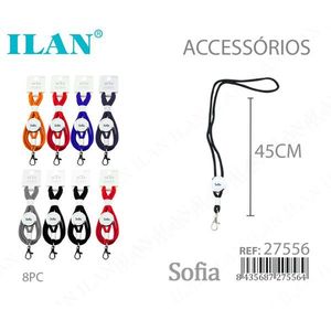 Set di 8 Lanyard ILAN Sofia da 45 cm con Porta Badge per Accessori - Product Image 3