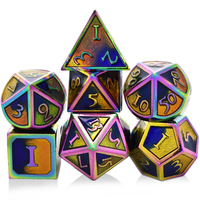 Usine en gros 7 PC Dnd multi-faces jeu de dés 115g Dragons et Dragons coloré paillettes métal dés jeu de société Logo personnalisé