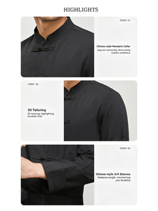 เสื้อแจ็คเก็ตยูนิฟอร์มเชฟชาย ผ้าเนื้อสัมผัสพิเศษ มีกระเป๋าข้าง ขนาดใหญ่ ชุดทำงานสำหรับร้านอาหาร รีสอร์ท และบริการอาหาร - Product Image 5