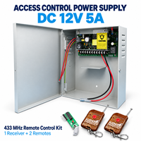 Alimentation 12V 5A pour contrôle d'accès avec boîtier métallique et prise en charge de la batterie de secours AC 100-240V 50/60Hz