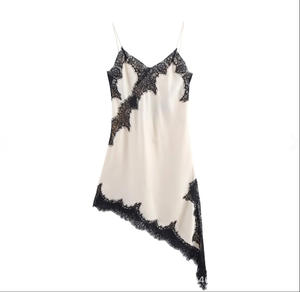 Vestido Midi Asimétrico de Encaje, Elegante y Sexy, Estilo Urbano Otoñal para Mujeres Europeas y Americanas - Product Image 6