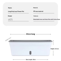 Jardinière rectangulaire extra-large pour balcon, pot de fleurs en plastique pour plantes succulentes, fraises et légumes verts – Idéal pour les personnes pressées