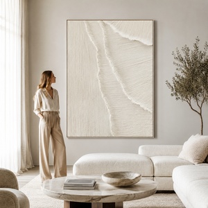 Dipinto Astratto di Paesaggio Marino con Spatola, Arte Murale 3D Testurizzata, Grande Dipinto su Tela Moderno per Decorazione di Hotel e Soggiorno - Product Image 1