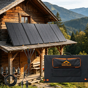 แผงโซลาร์เซลล์พับได้ SIOIN SOLAR สีดำ 400W 4 แผ่น ETFE โซลูชั่นการชาร์จแบบพกพาสำหรับใช้งานกลางแจ้ง - Product Image 6