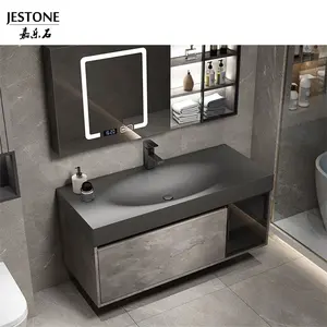 Guangdong Jestone, хорошо изготовленный из цельного акрила, Современная раковина для ванной комнаты, черная с визуализированным производством