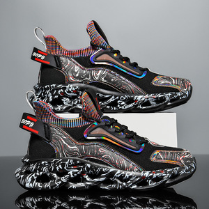 Chaussures de sport traditionnelles chinoises 2026 à motif imprimé en 3D, ultra-légères, rehaussantes, à semelle épaisse pour hommes - Product Image 3