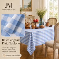 Nappe en Gingham Lavable Style Coréen, Couleurs Bleu Rose Café, Plusieurs Tailles Disponibles pour Décoration Intérieure et Fêtes
