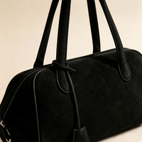 Tas Selempang Kulit Suede Desain Khusus Elegan Vintage Laptop Fashion Boutique Pegangan Atas Guangzhou untuk Wanita Pemasok ODM