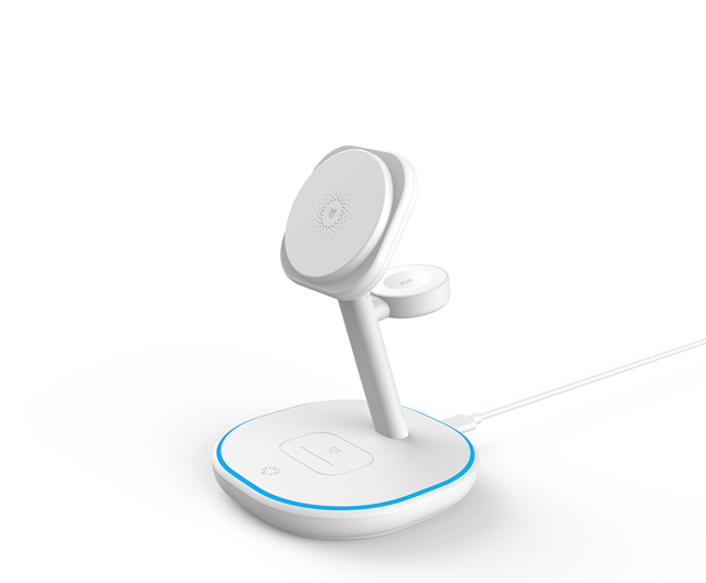 Hot Sale 15W Fast Charging Travel Magnetic Wireless Charger .0 15W LED Light Integrated Multi-Function with Holder