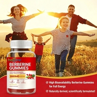 Gummies de berbérine 2000mg Marque Blanche avec Cannelle de Ceylan, Chardon-Marie, Curcuma pour le Métabolisme, le Soutien Immunitaire et Antioxydant, Sans Sucre, pour Adultes