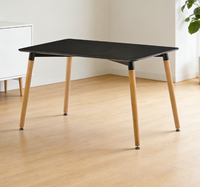 Table à manger contemporaine nordique avec base en bois massif, mobilier de maison, ensemble de chaises de salle à manger rectangulaires pour salon et restaurant