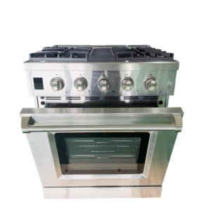 30 Inch 4.6 Cu. Ft. 4 Burner Gas Stove & Gas Convection <b>Oven</b>, <b>Timer</b>, Telescopic Railway in Stainless Steel for Household Use - Product Image 2