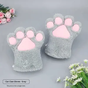 Adult Palm Gloves <b>Cat</b> Props <b>Plush</b> Cartoon Gloves <b>Cat</b> Claw One Size Winter Game Anime Accessories Gloves - Product Image 6