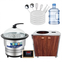 Marmite à vapeur pour fruits de mer, cuiseur vapeur électrique multifonctionnel commercial avec pot en céramique, 2800W, garantie 3 ans, pour la restauration