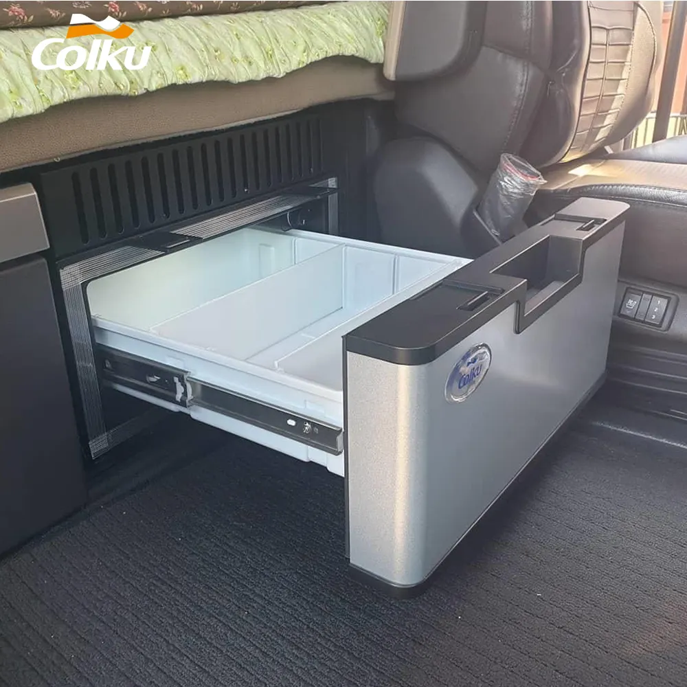 Colku-refrigerador 23DR para coche, refrigerador con cajón integrado, nuevo diseño, 23L, color negro, fácil de limpiar, 12v, para camión