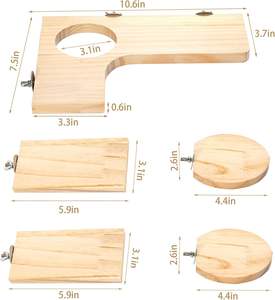Accessoires pour cage à hamster, trou en bois pour <span class=keywords><strong>chinchilla</strong></span>, plateforme de jeu en bois, fournit un habitat pour les oiseaux, pour les écureuils, les gerbilles - Product Image 2