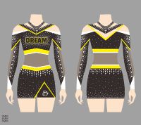 Tenue d'entraînement de cheerleading personnalisée, costumes de cheerleaders en strass, sublimés, manches longues, pour toutes les équipes, vente en gros