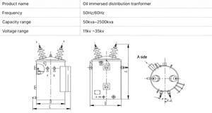 Transformateur de distribution monophasé 37.5KVA monté sur poteau sortie 220V avec entrée 10KV 110V avec entrée 6KV fréquence 50/60Hz - Product Image 5
