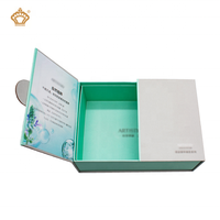 Boîte cadeau rigide à double porte en papier avec couvercles magnétiques, matériaux recyclés pour sérum de soin de la peau, cosmétiques, lamination et gaufrage