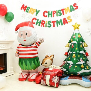 Globos de Aluminio con Diseño 3D de Navidad: Muñeco de Nieve, Hombre de Jengibre y Papá Noel para Decoración de Fiestas - Product Image 4