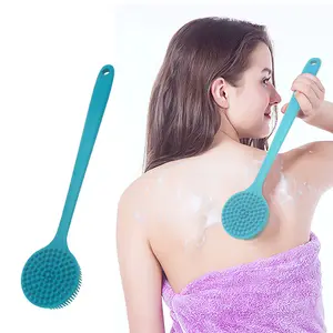 Multifuncional silicone esfregar massagem escovas de banho Ferramentas de limpeza do banheiro Soft shower Back Scrub Bath Body Brush