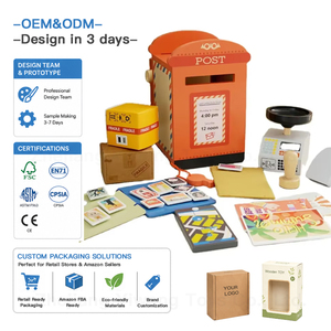 Buzón de madera Juego de rol Simulación Post Office Stamp Sobre Set <span class=keywords><strong>Juegos</strong></span> Educativos Pretender Aprendizaje Regalo Juguetes <span class=keywords><strong>para</strong></span> niños y <span class=keywords><strong>niñas</strong></span> - Product Image 1