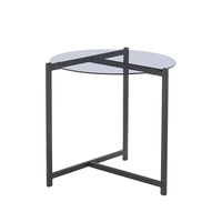 Mini table d'appoint d'angle la moins chère, table basse en fer de petite taille, table basse en verre de Chine, ensembles de tables basses