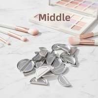 Palette de maquillage demi-ronde en aluminium électroplaqué pour fard à paupières cosmétique et poudre de maquillage, résistante à l'eau