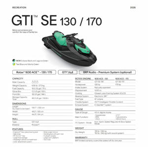 Oferta Especial: Motor BRP 2026 de 130HP y 4 Tiempos, Marca Canadiense, para Moto Acuática <span class=keywords><strong>Sea</strong></span> <span class=keywords><strong>Doo</strong></span> GTI SE 170, para Uso Náutico y en Embarcaciones - Product Image 4