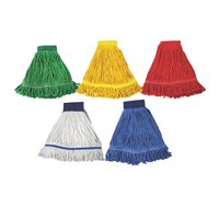 Recharge de balai serpillère en coton sur mesure pour hôtels, à boucles codées par couleur, à changement rapide, en vrac