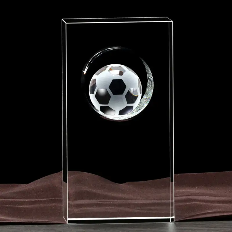 customized goods High Quantity Free sample Crystal Football Award In stock