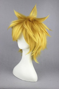 Parrucca <span class=keywords><strong>Uzumaki</strong></span> bionda corta diritta di alta qualità 35cm Cosplay parrucche sintetiche per capelli Cosplay resistenti al calore per feste Anime - Product Image 4
