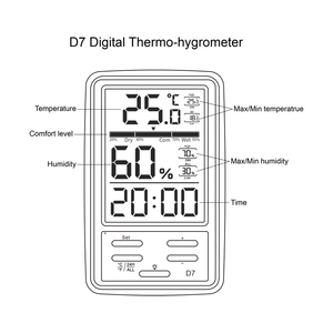 Thermomètre numérique de qualité D7 affichage LCD coloré spectacle de niveau confortable <span class=keywords><strong>avec</strong></span> thermomètre <span class=keywords><strong>d</strong></span>'intérieur rétro-éclairé - Product Image 4