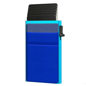 Porte-cartes de crédit avec logo personnalisé, porte-cartes mince en aluminium, portefeuille d'affaires de voyage avec blocage Rfid - Product Image 3