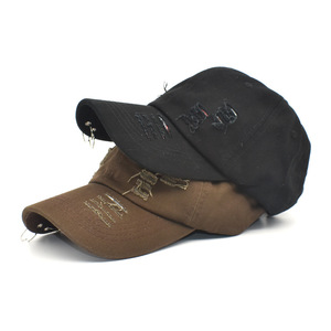 조절 가능한 워싱 데님 링 야구 모자 빈티지 힙합 아빠 모자 (청바지 스타일) - Product Image 4