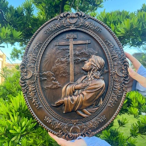 Làm Bằng Tay Rắn Gỗ Chúa Giêsu <span class=keywords><strong>Agony</strong></span> Trong Vườn Khắc Tôn Giáo Mặt Dây Chuyền Cho Nhà Tường Treo Christian Nghệ Thuật Quà Tặng - Product Image 3