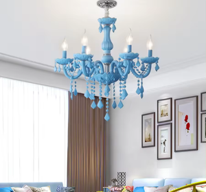 Prix d'usine éclairage décoratif d'hôtel style nordique bleu cristal design européen lustre de luxe - Product Image 3