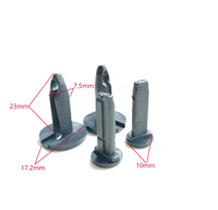 Clips de fixation auto en plastique noir, rivets d'expansion à poussoir avec trou carré et tête ronde, multi-tailles pour pare-chocs et garnitures de voiture