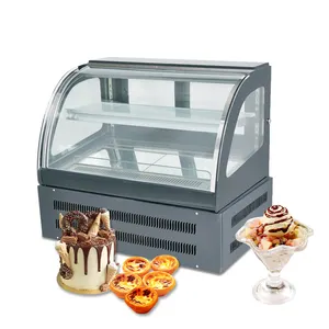 新设计新产品大理石曲面玻璃蛋糕面包糕点展示冰箱冷水机加热器柜展示冰箱