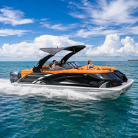 Bateau Ponton Sportif de Luxe S22A Direct Usine, Bateau Marin Électrique avec Console Arche et Écran, Idéal pour les Complexes Hôteliers