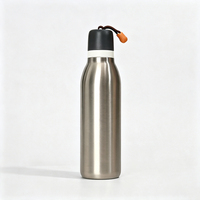 Bouteille d'eau réutilisable de 18 oz et 24 oz avec sangle de transport, gobelet en acier inoxydable à double paroi isolé, sans BPA, gourde de voyage pour la salle de sport