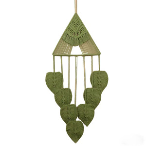 <span class=keywords><strong>Tapiz</strong></span> de Algodón Tejido a Mano, Atrapasueños, Estilo Bohemio Nórdico, Forma de Hoja, Decoración de Pared para Casa de Huéspedes - Product Image 5
